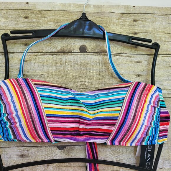 NWT La Blanca Striped Bikini Size 8 - Multicolor Striped Bikini - Picture 3 of 15